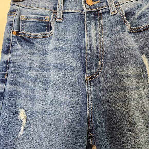 Celebrity Pink Junior's Distressed Skinny High Waist Jeans Size 5 Stretch - Picture 3 of 13